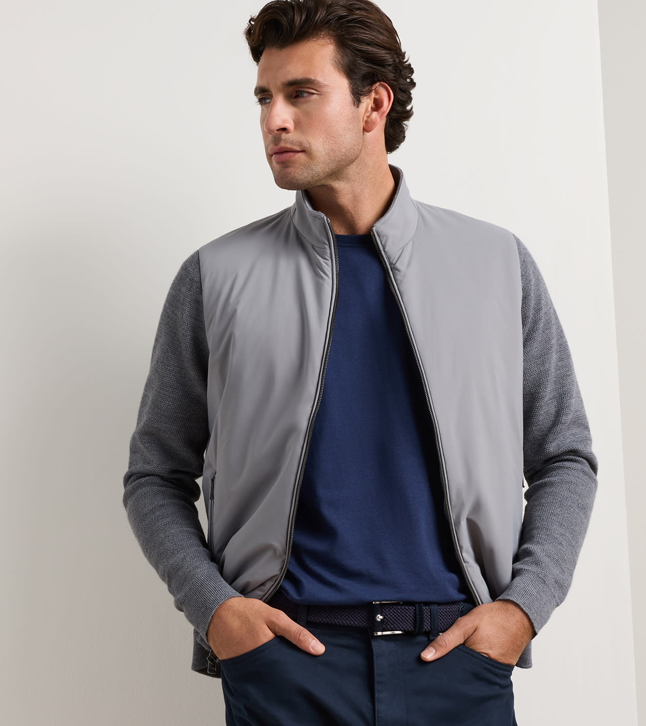 Solarspun Full Zip Sweater in OSLO GREY - Alternate Image 1