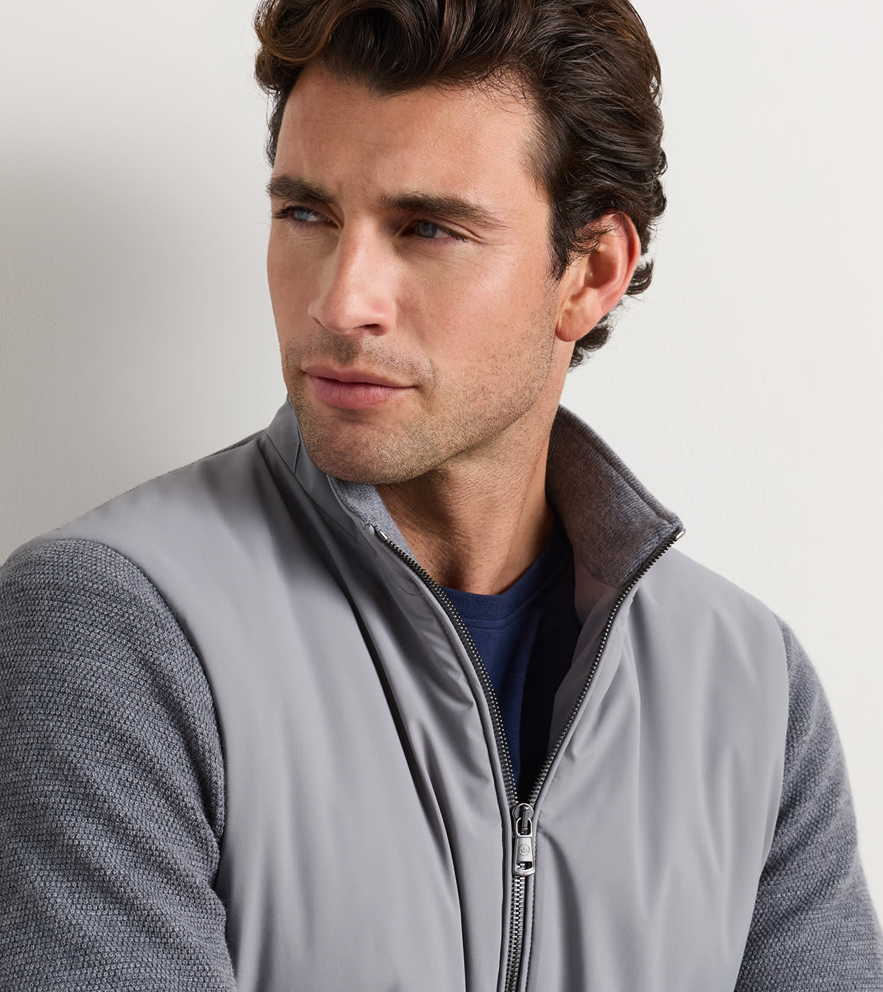 Solarspun Full Zip Sweater in OSLO GREY - Alternate Image 3