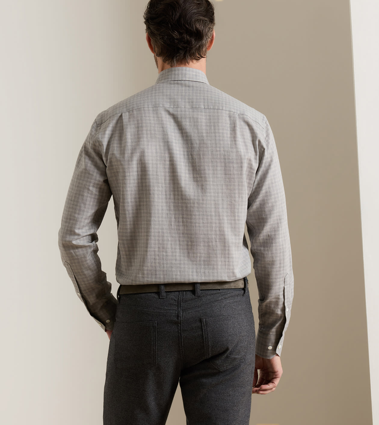 Felix Cotton Sport Shirt in Argento - Alternate Image 2