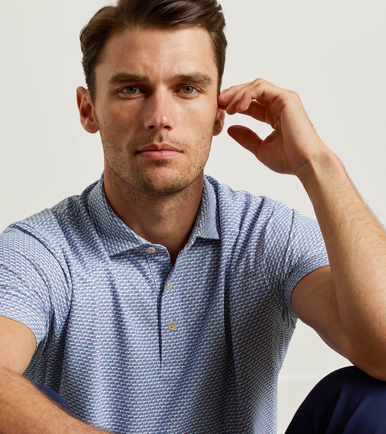Motorcycle Performance Mesh Polo in White - Alternate Image 4