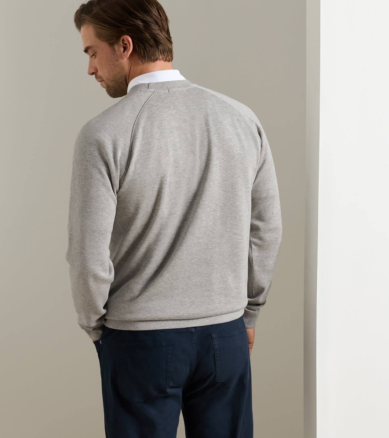 Crown Comfort Knit Crew in Light Grey - Alternate Image 2