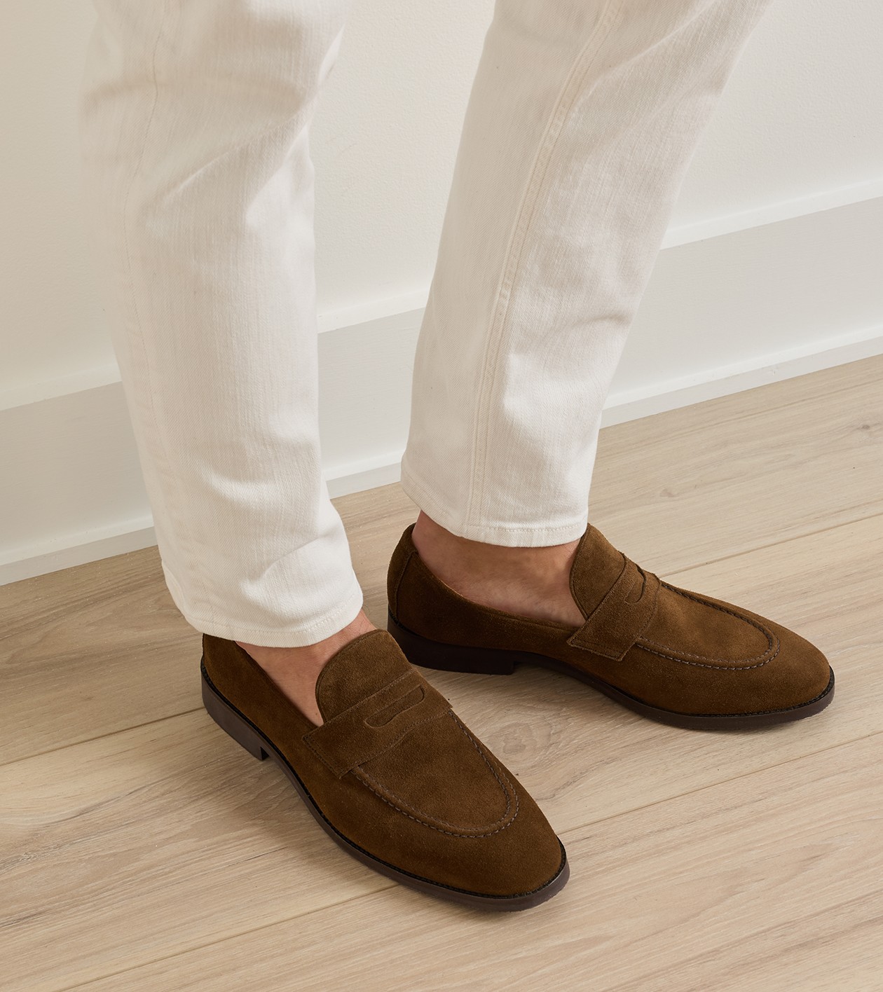 Madison Suede Penny Loafer in WALNUT - Alternate Image 1