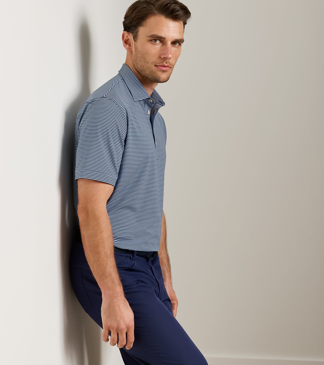 Wynn Performance Jersey Polo in Navy - Alternate Image 1