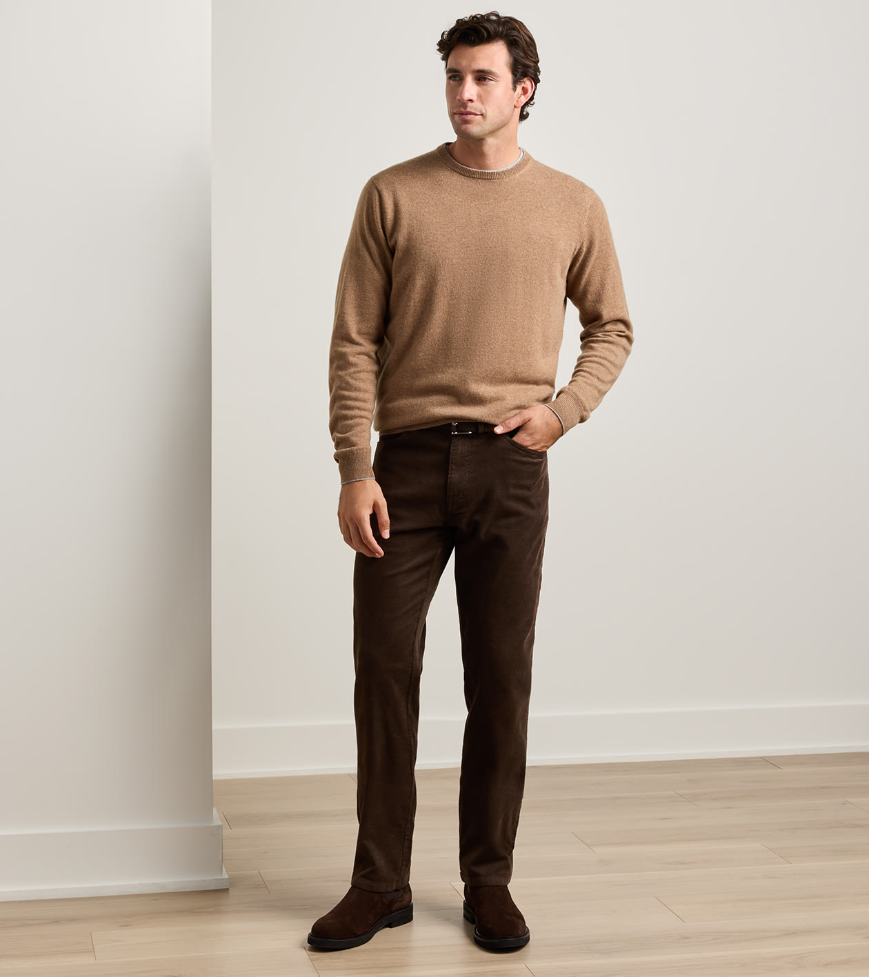Classic Comfort Corduroy Five Pocket Pant in FRENCH PRESS - Alternate Image 1