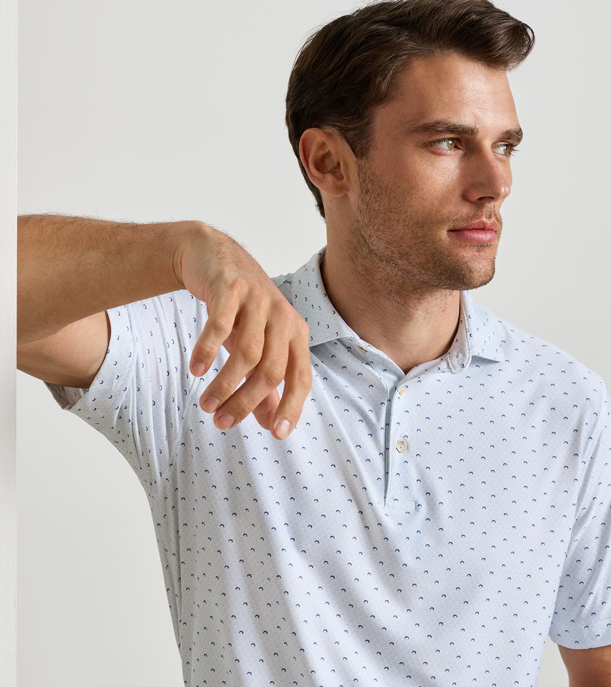 Morning Sky Performance Jersey Polo in White - Alternate Image 4