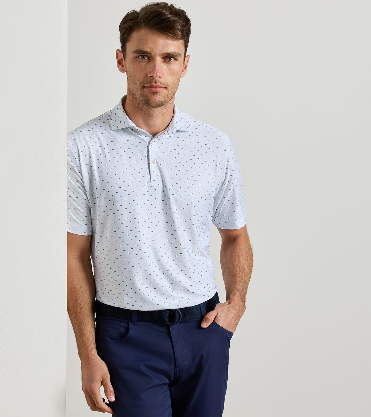Morning Sky Performance Jersey Polo in White - Alternate Image 1
