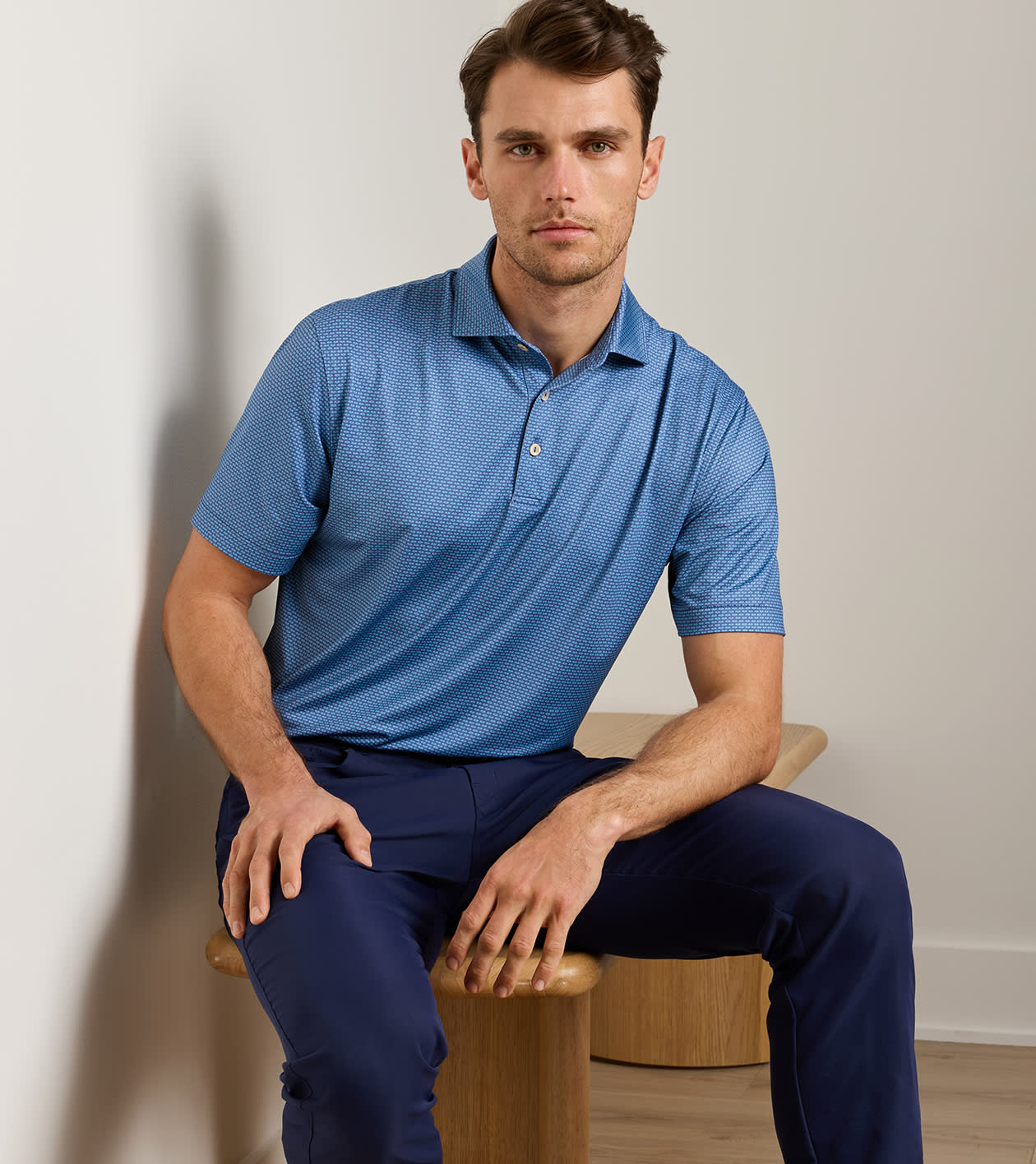 Hague Performance Jersey Polo in BALI BLUE - Alternate Image 1