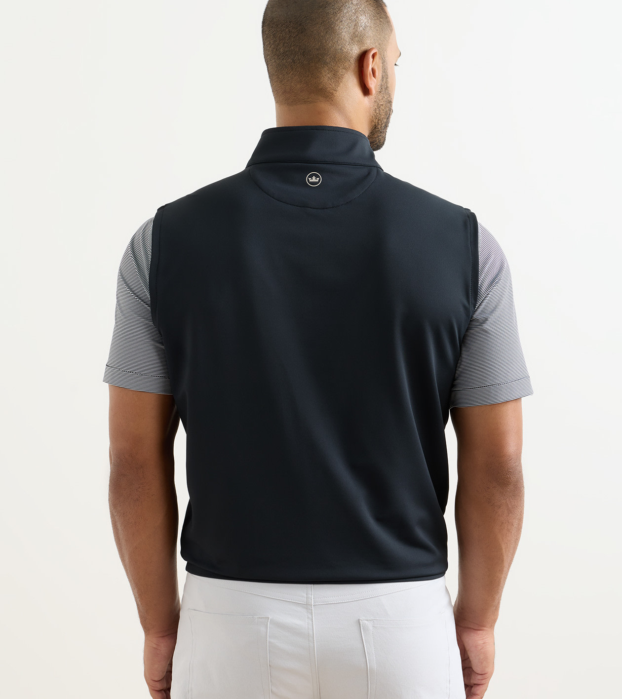 Galway Stretch Loop Terry Quarter-Zip Gilet in Black - Alternate Image 2