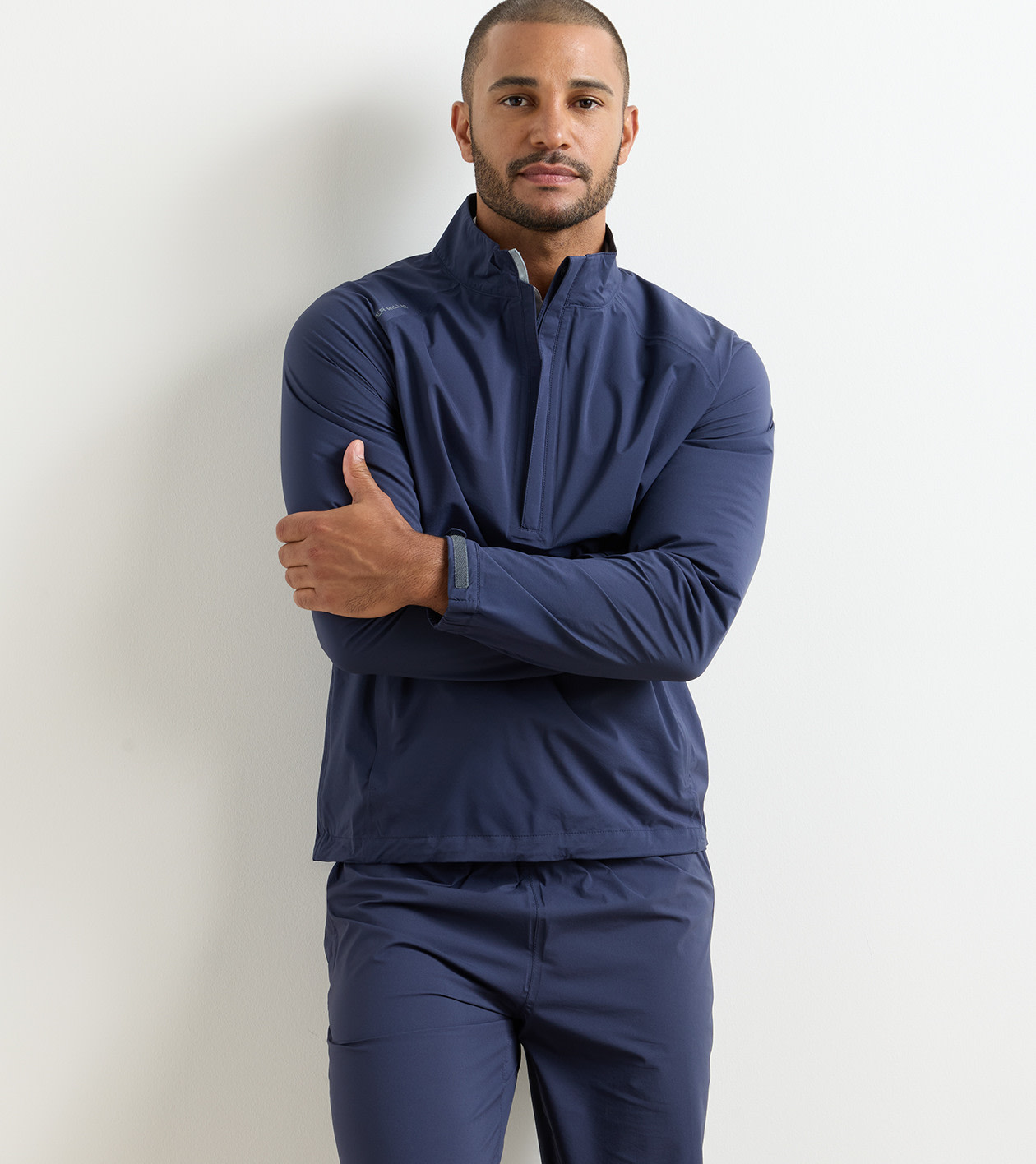 Shield Half-Zip Rain Shell in Navy - Alternate Image 1