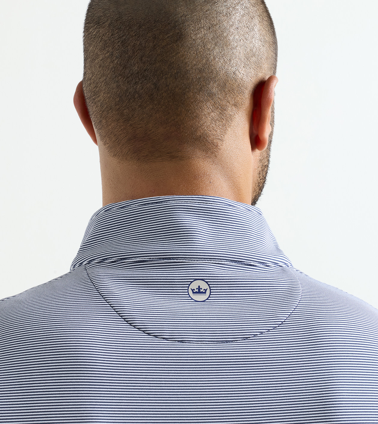 Perth Sugar Stripe Performance Quarter-Zip in Navy/White - Alternate Image 3