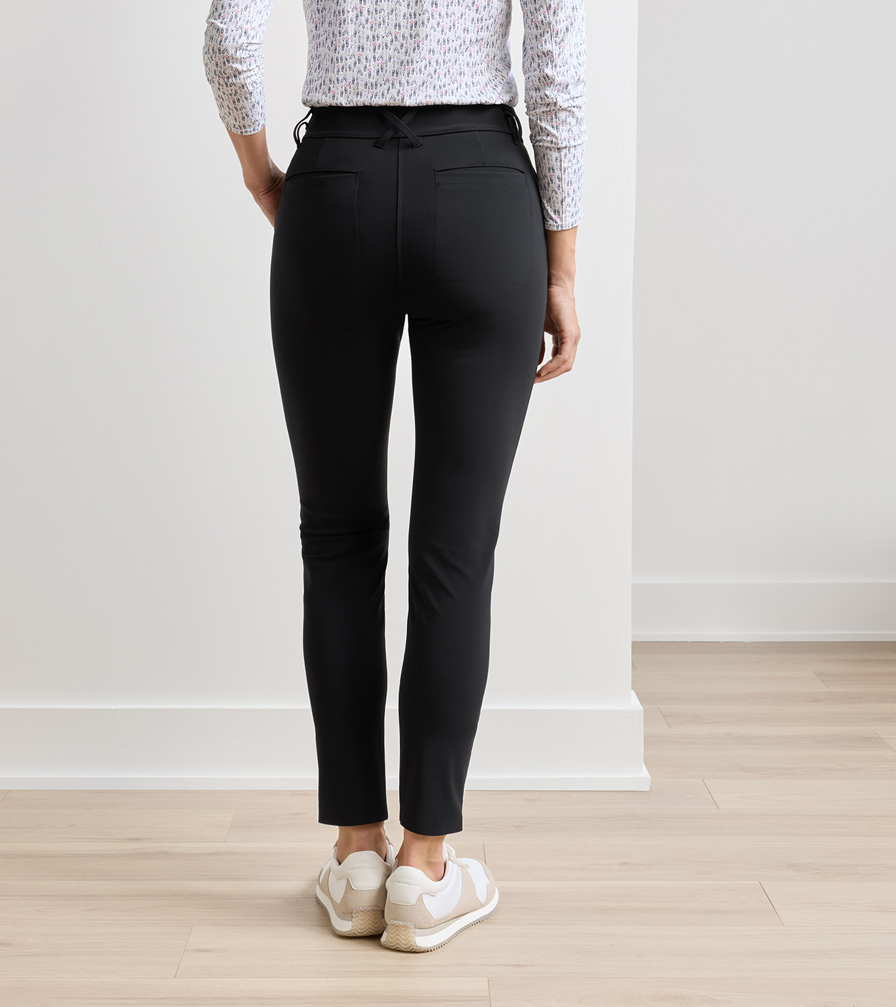 Bingham High Stretch Bonded Ankle Trouser in Black - Alternate Image 2