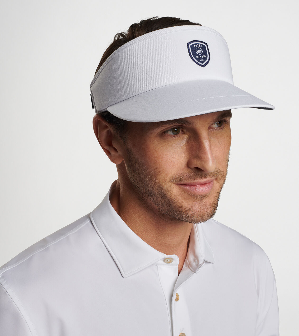 Peter Millar Crown Crest Tour Visor in White - Alternate Image 1