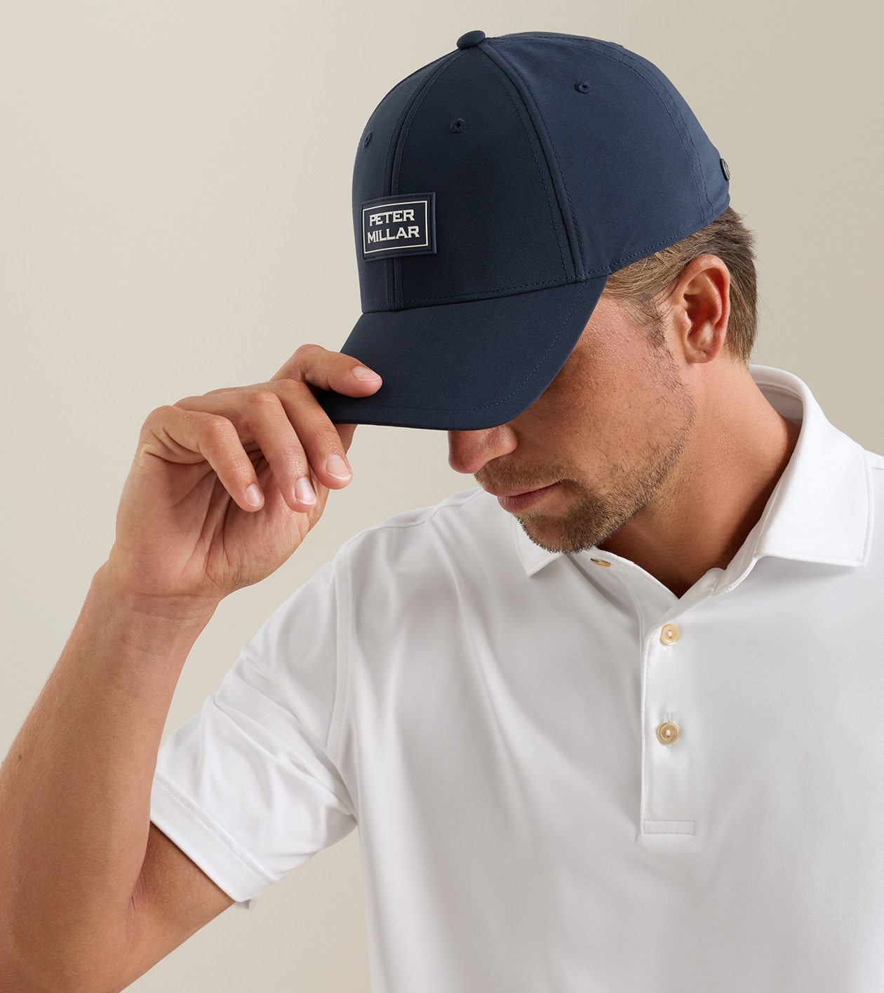 Pursuit Performance Stacked Logo Hat in Navy - Alternate Image 3