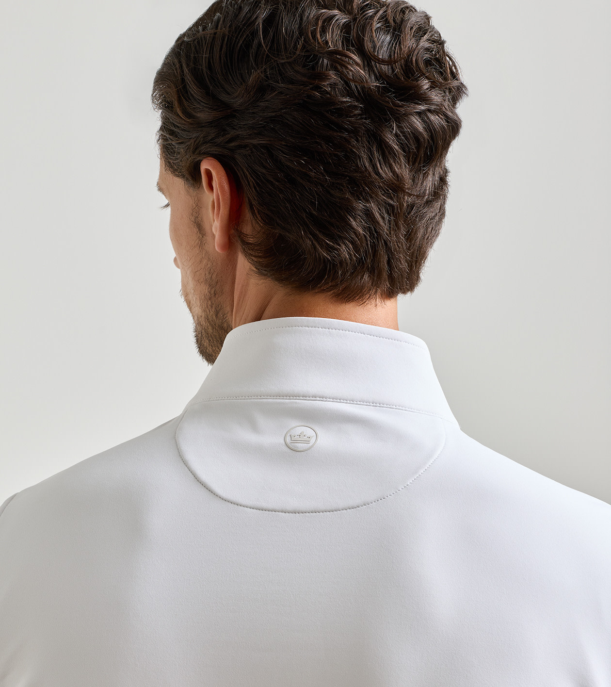 Galway Stretch Loop Terry Quarter-Zip Vest in White - Alternate Image 3