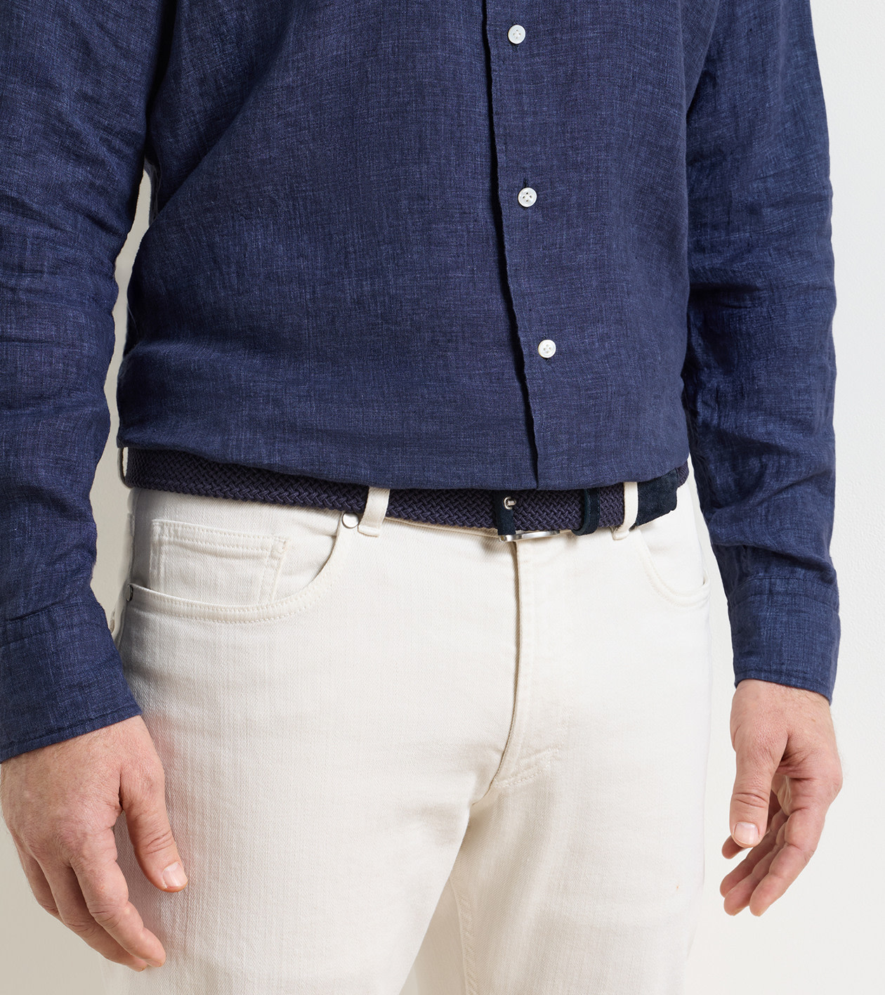 Crafted Woven Belt in Navy - Alternate Image 1