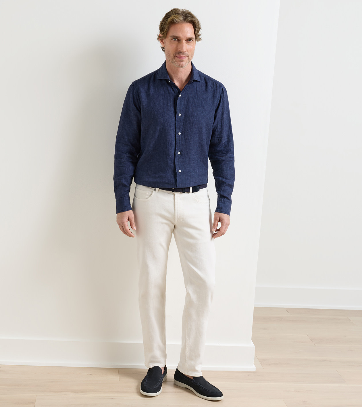 Crafted Woven Belt in Navy - Alternate Image 2