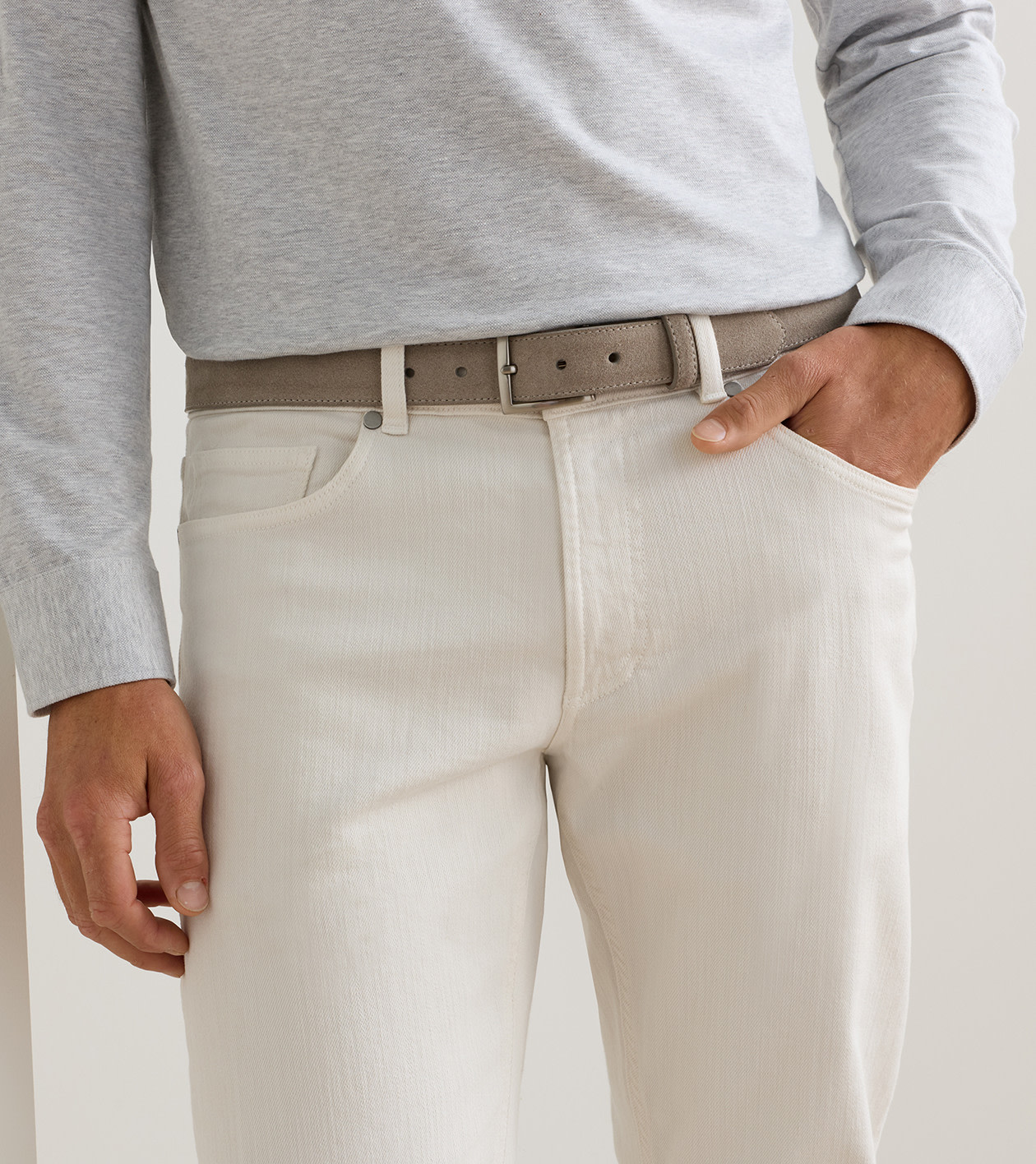 Excursionist Suede Belt in Pearl Grey - Alternate Image 1