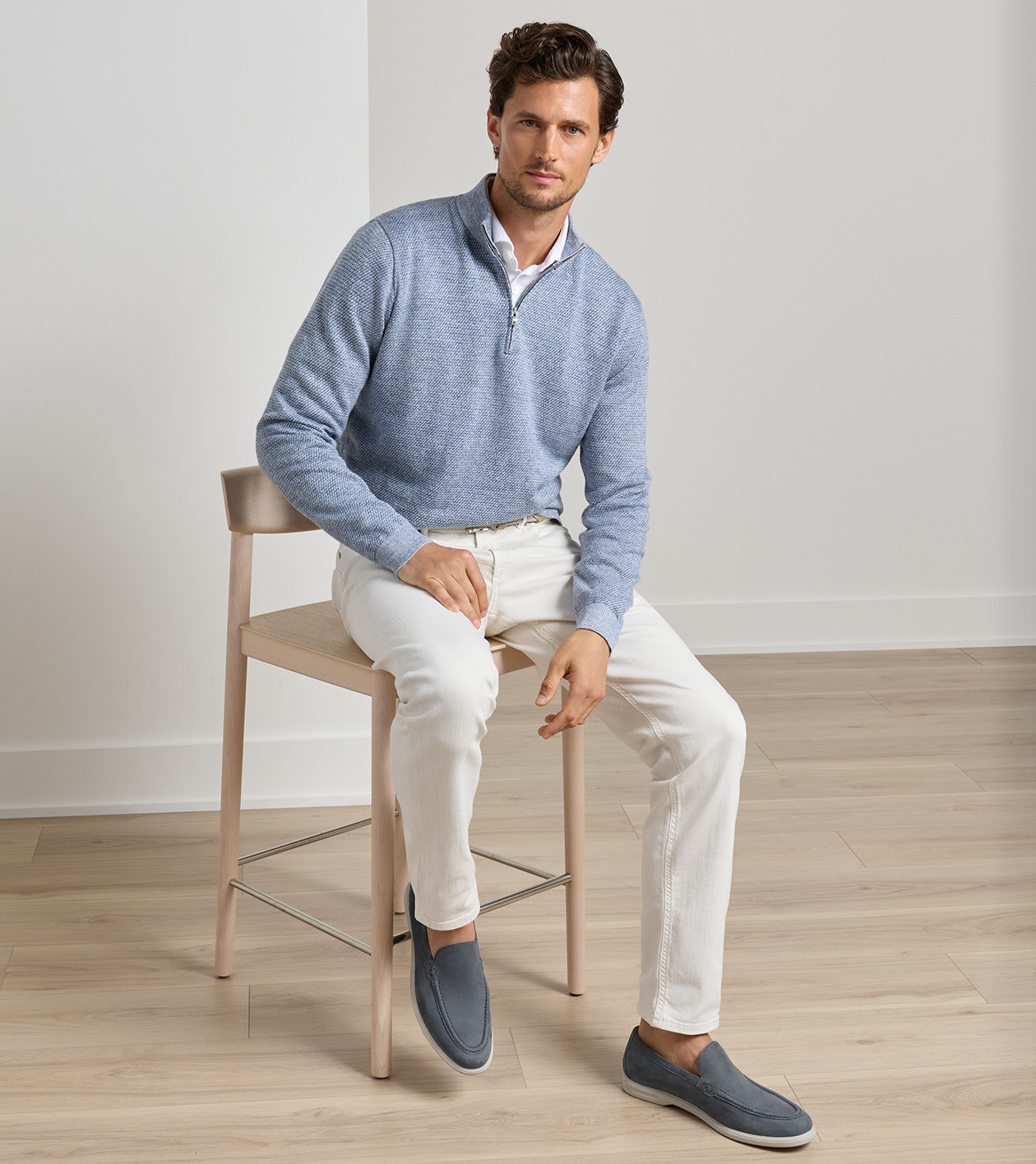 Excursionist Nubuck Venetian Loafer in BLUE PEARL - Alternate Image 2