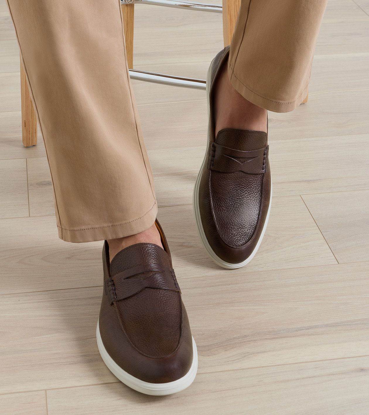 Excursionist Pebble Grain Penny Loafer in Chocolate - Alternate Image 1