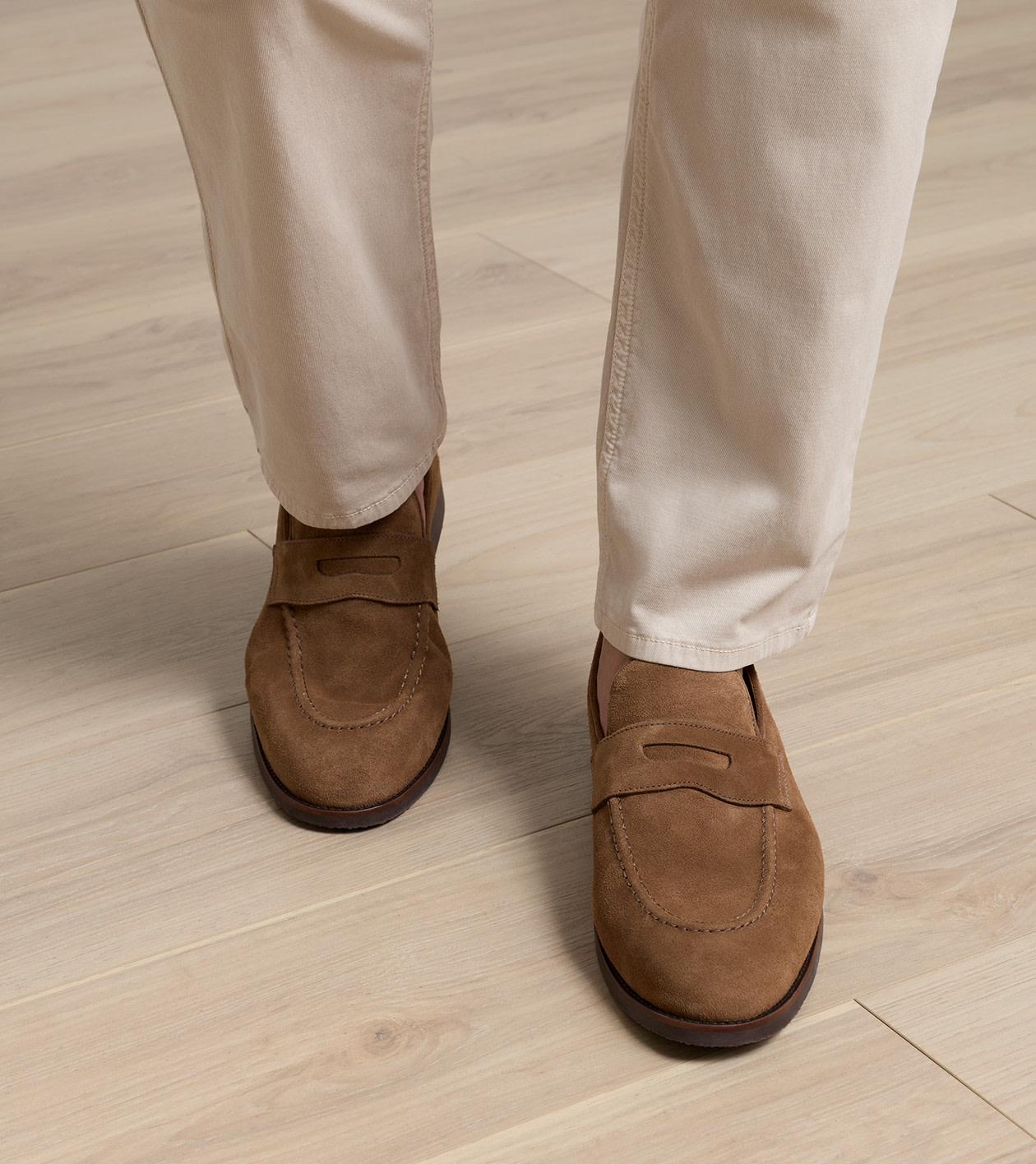 Madison Suede Penny Loafer in Chestnut - Alternate Image 1