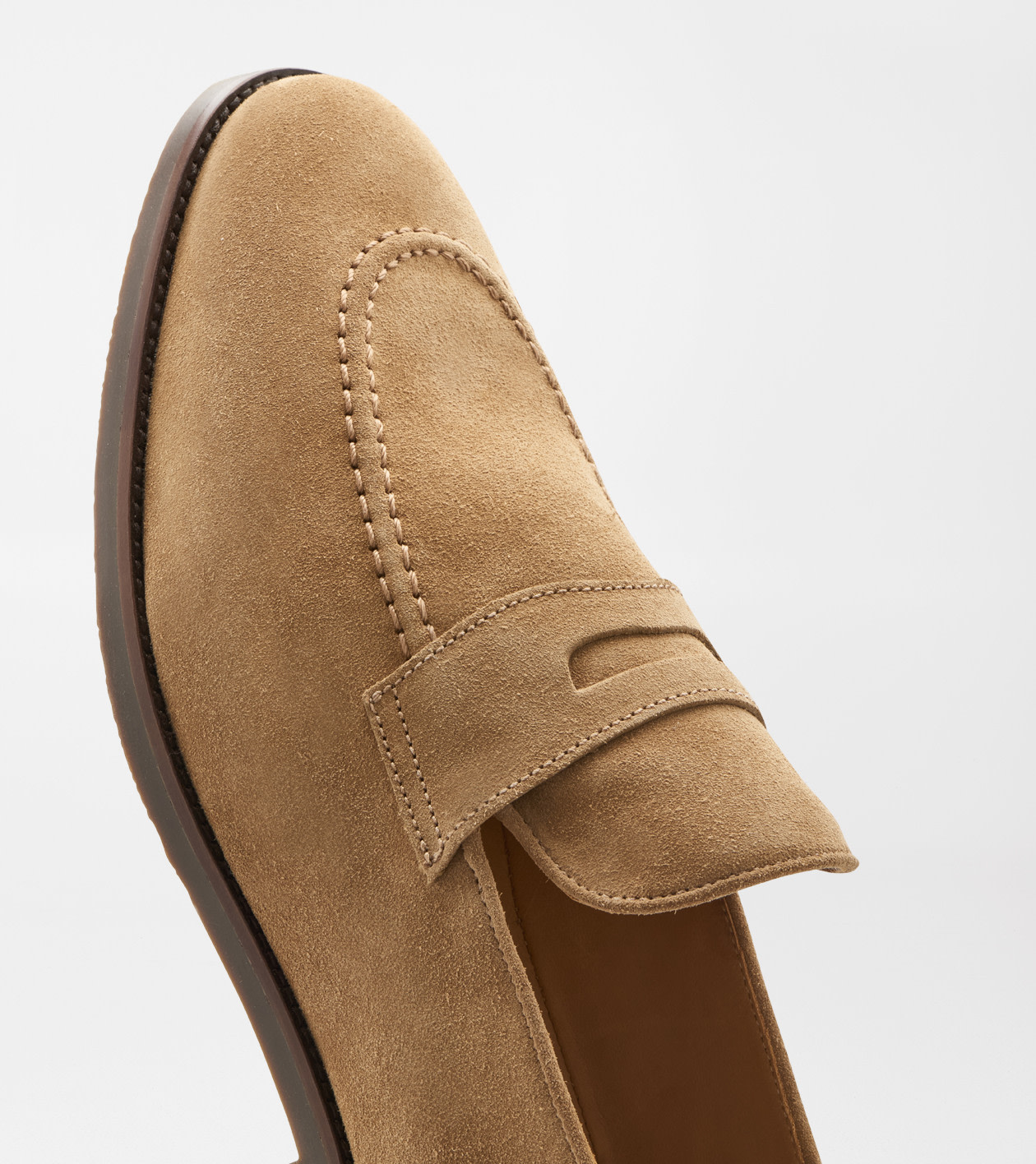 Madison Suede Penny Loafer in DARK JUTE - Alternate Image 6