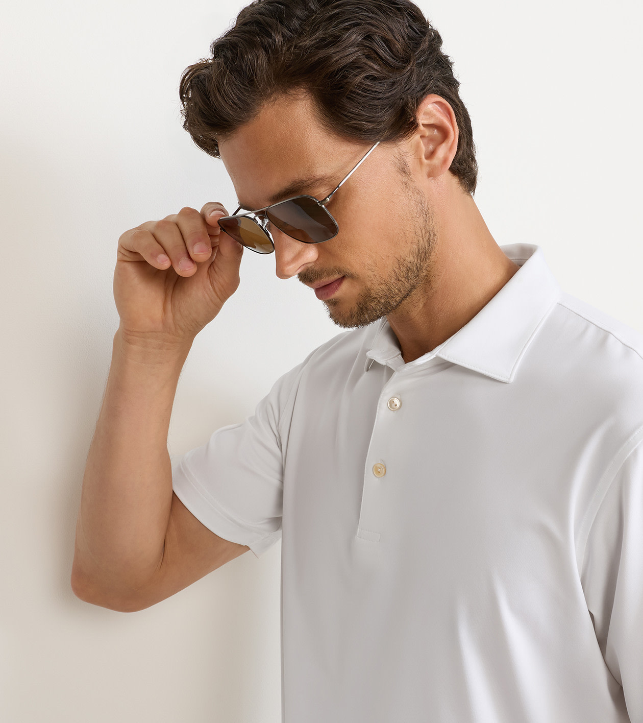 Solid Performance Jersey Polo in White - Alternate Image 4