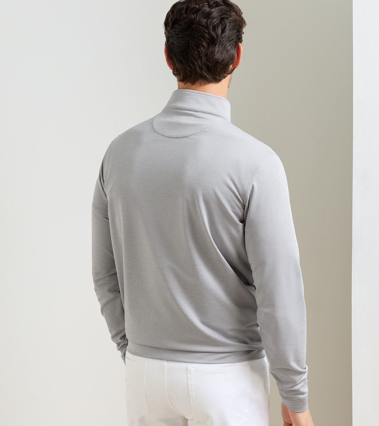 Perth M&eacute;lange Performance Quarter-Zip in Gale Grey - Alternate Image 2
