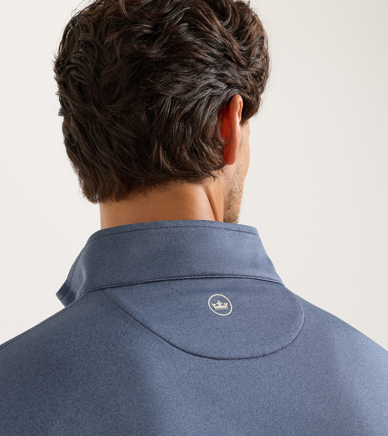 Perth M&eacute;lange Performance Quarter-Zip in Navy - Alternate Image 3