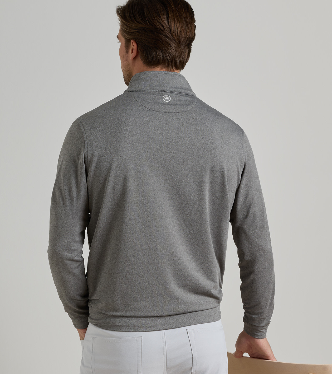 Perth M&eacute;lange Performance Quarter-Zip in Smoke - Alternate Image 2