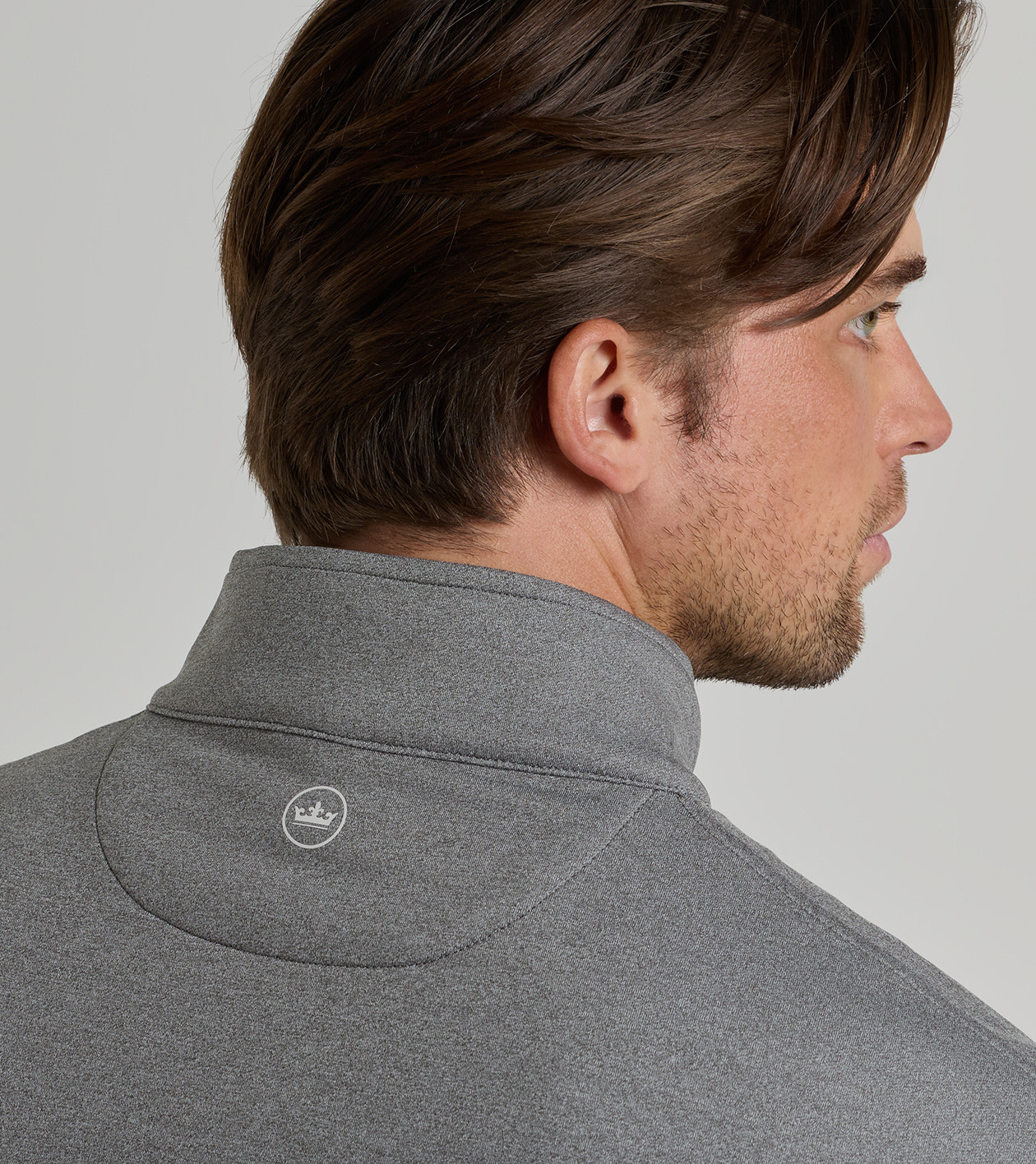 Perth M&eacute;lange Performance Quarter-Zip in Smoke - Alternate Image 3