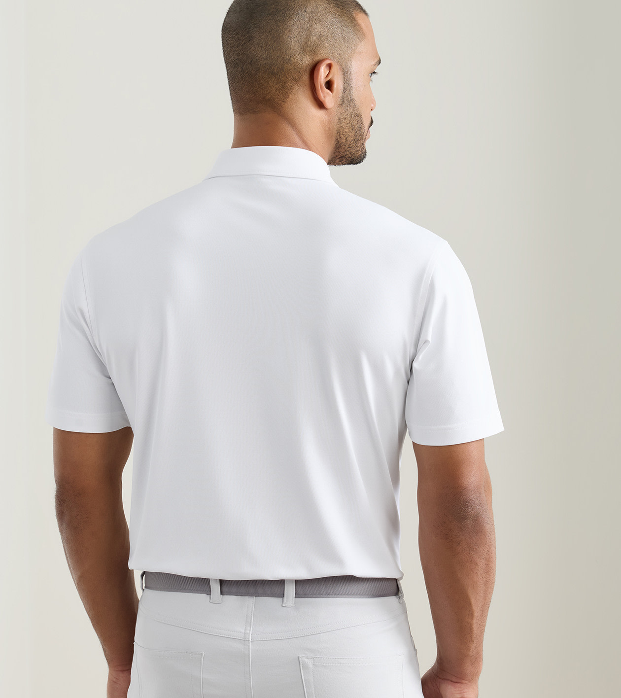 Solid Performance Mesh Polo in White - Alternate Image 2