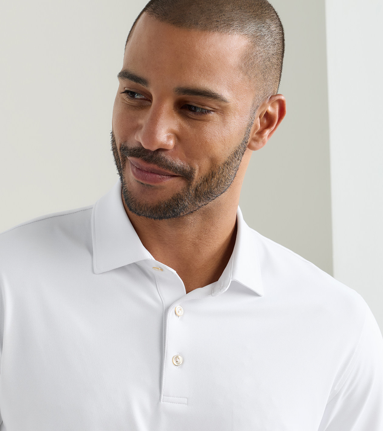 Solid Performance Mesh Polo in White - Alternate Image 3