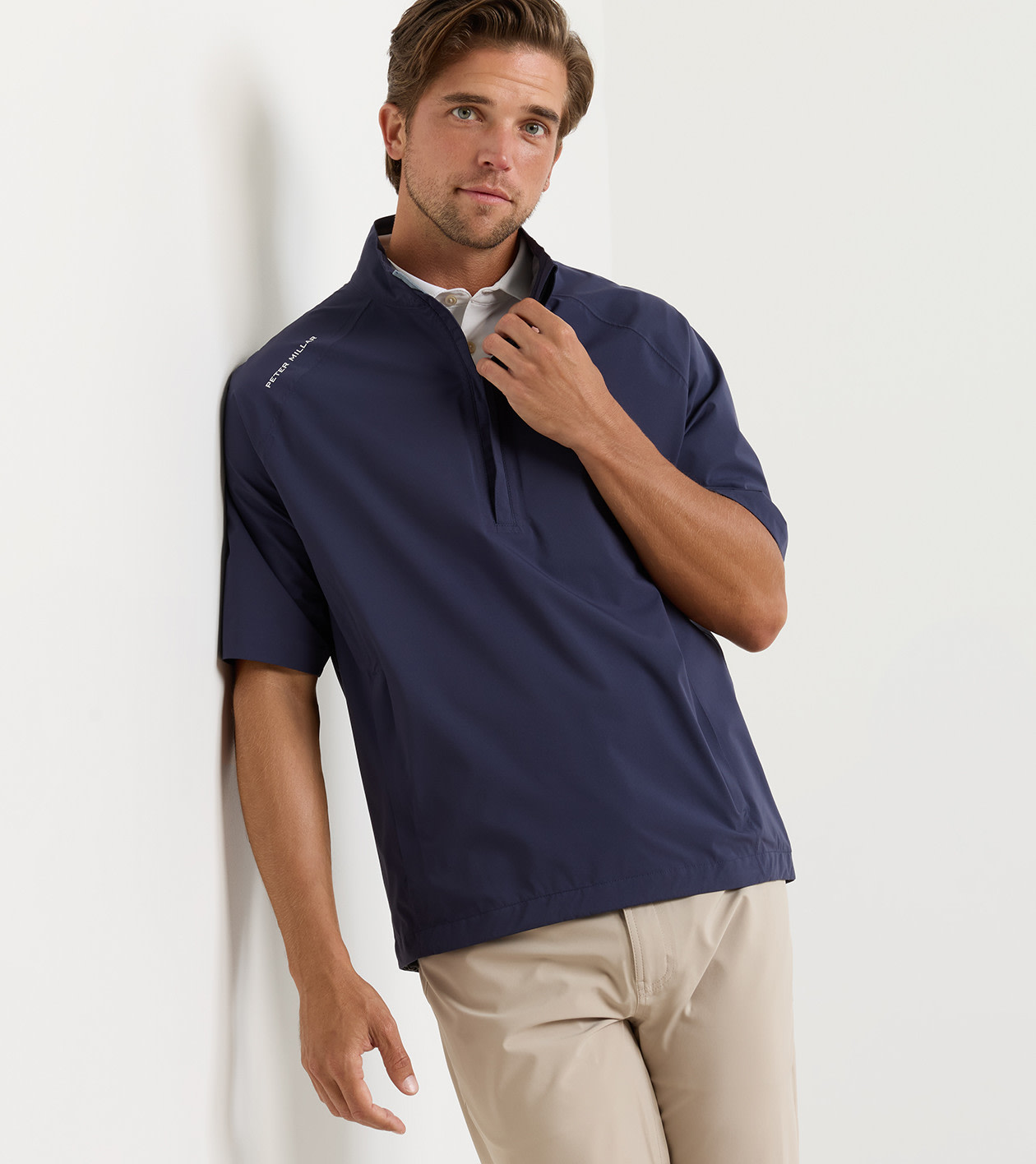 Shield Short-Sleeve Rain Shell in Navy - Alternate Image 1