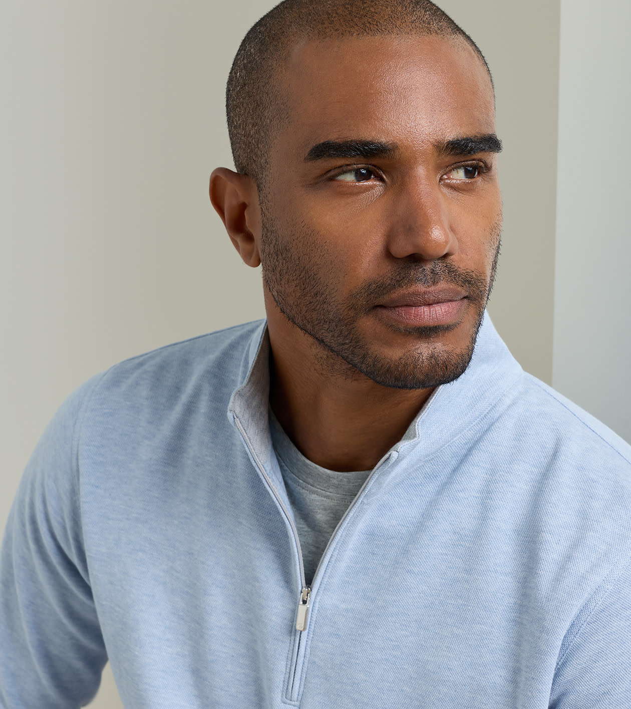 Crown Comfort Quarter-Zip Pullover in Cottage Blue - Alternate Image 3