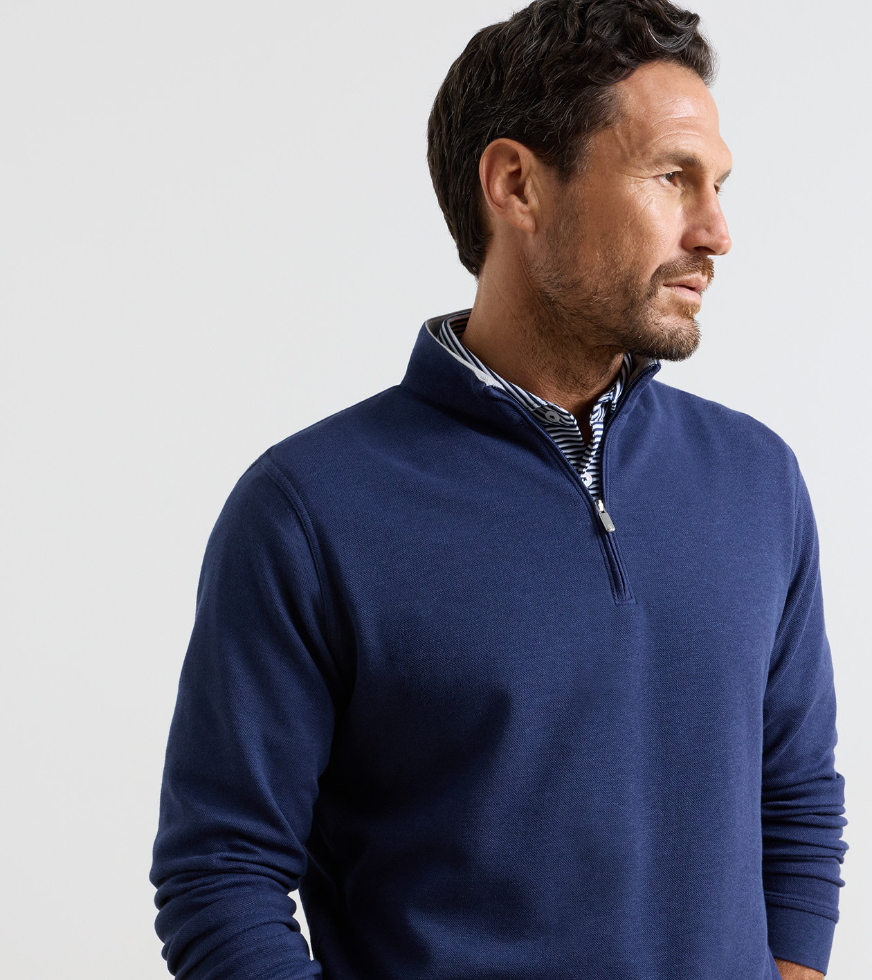 Crown Comfort Quarter-Zip Pullover in Navy - Alternate Image 3
