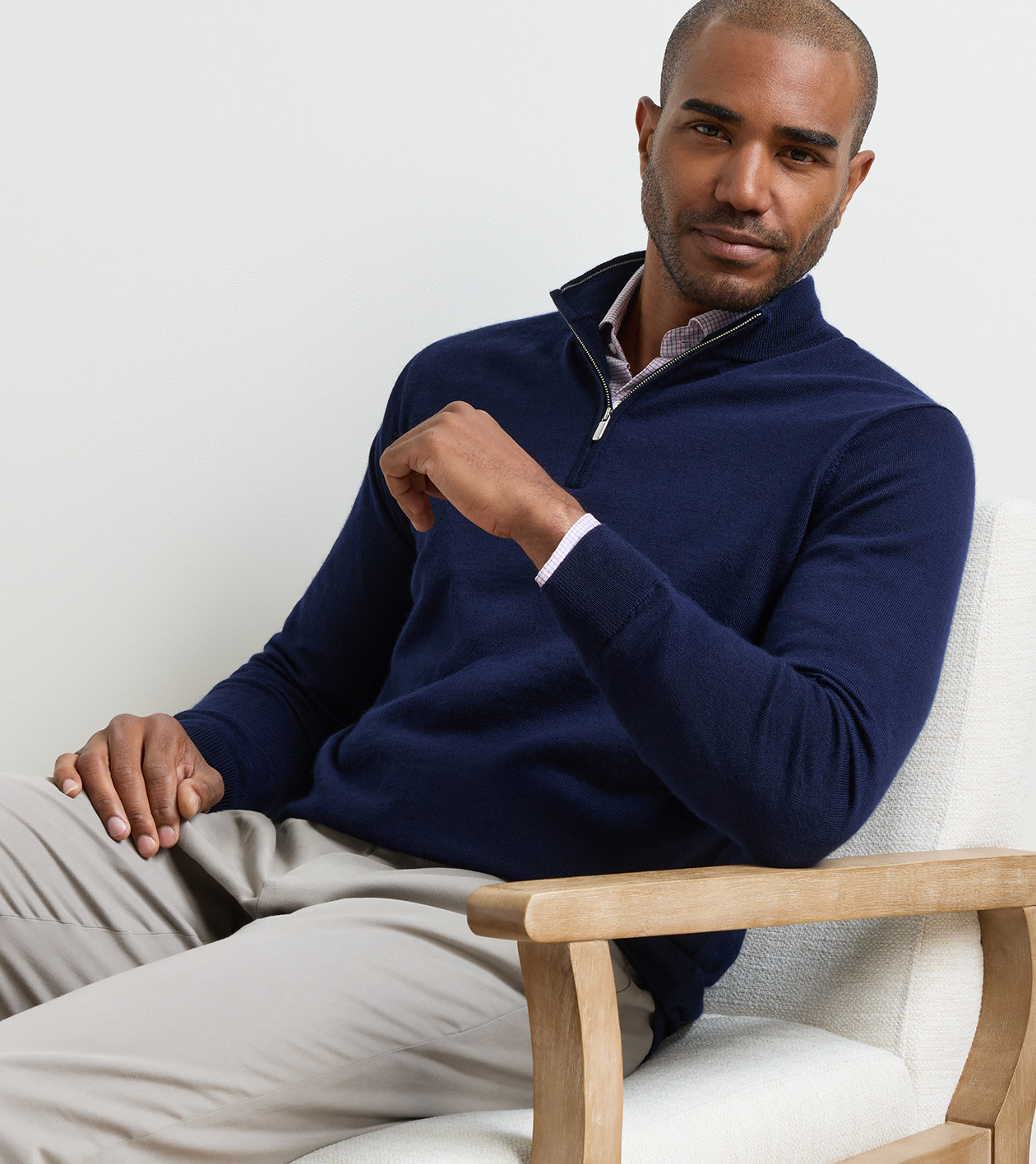Autumn Crest Quarter-Zip in Navy - Alternate Image 1