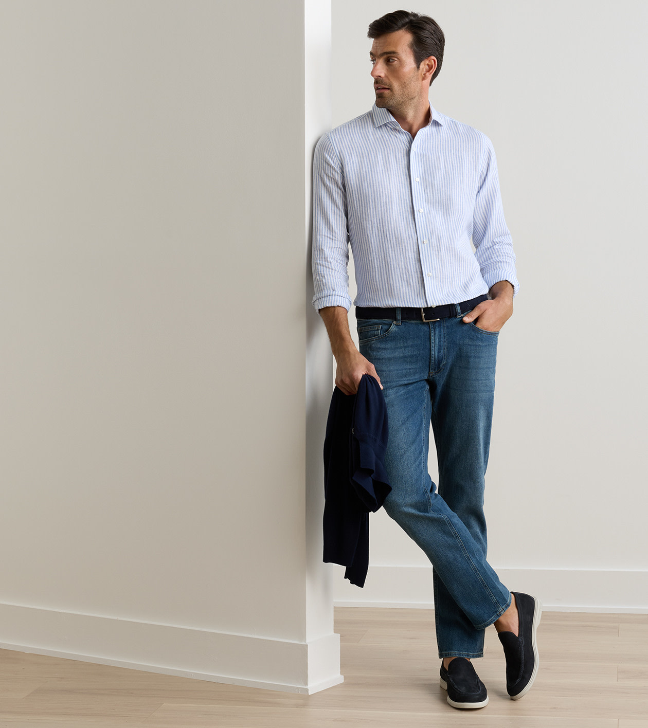 Vintage Washed Five-Pocket Denim in TRUE BLUE WASH - Alternate Image 1