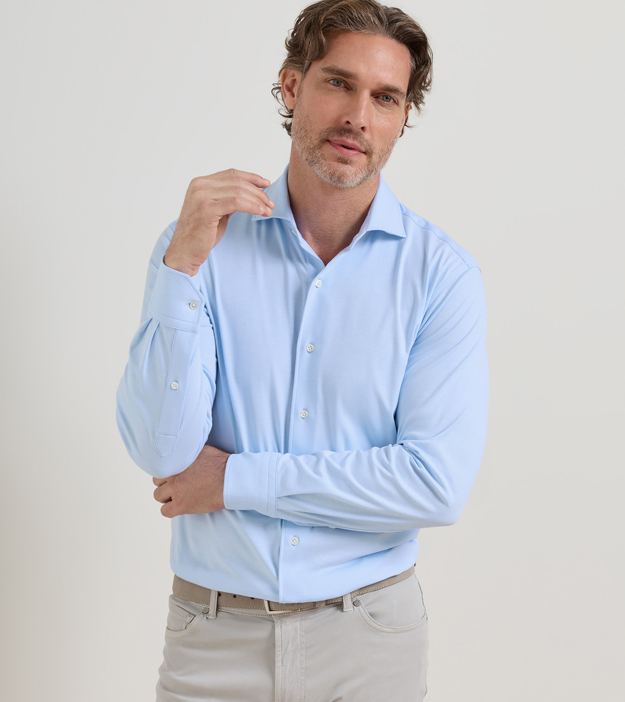 Excursionist Flex Solid Sport Shirt in Blue Frost - Alternate Image 1