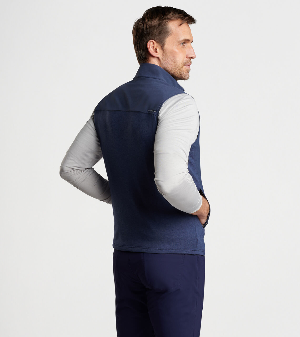 Solstice Performance Hybrid Full-Zip Vest in Navy - Alternate Image 2
