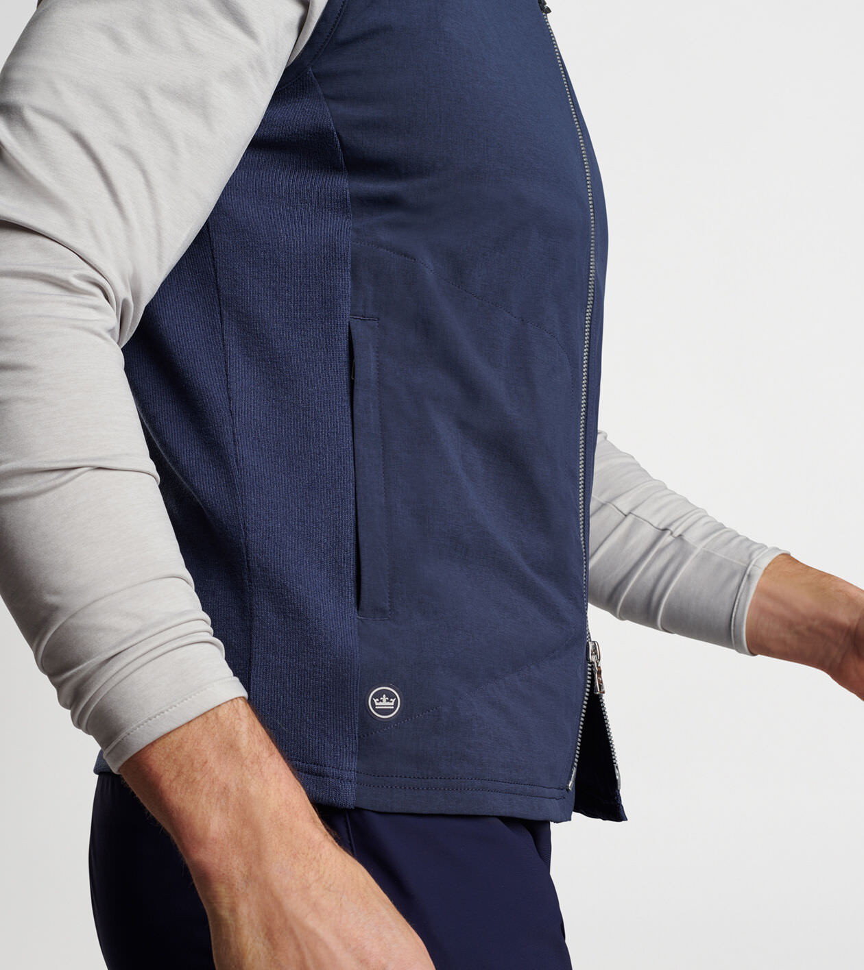 Solstice Performance Hybrid Full-Zip Vest in Navy - Alternate Image 3