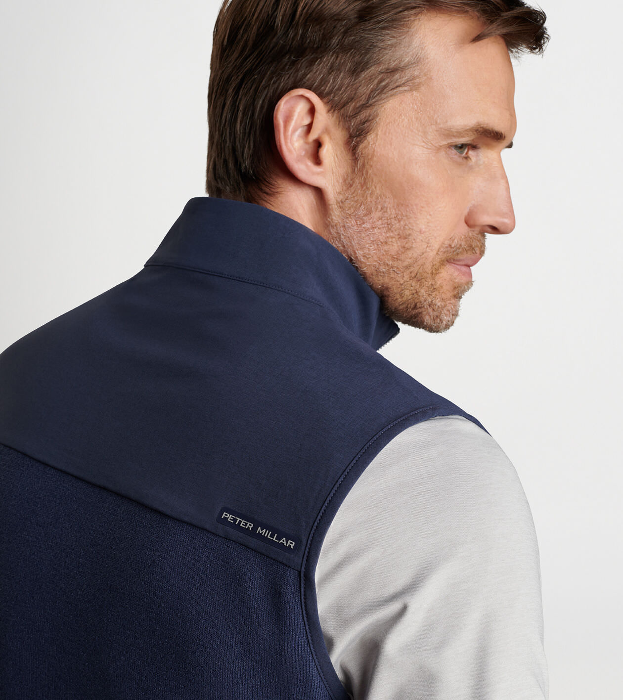Solstice Performance Hybrid Full-Zip Vest in Navy - Alternate Image 4