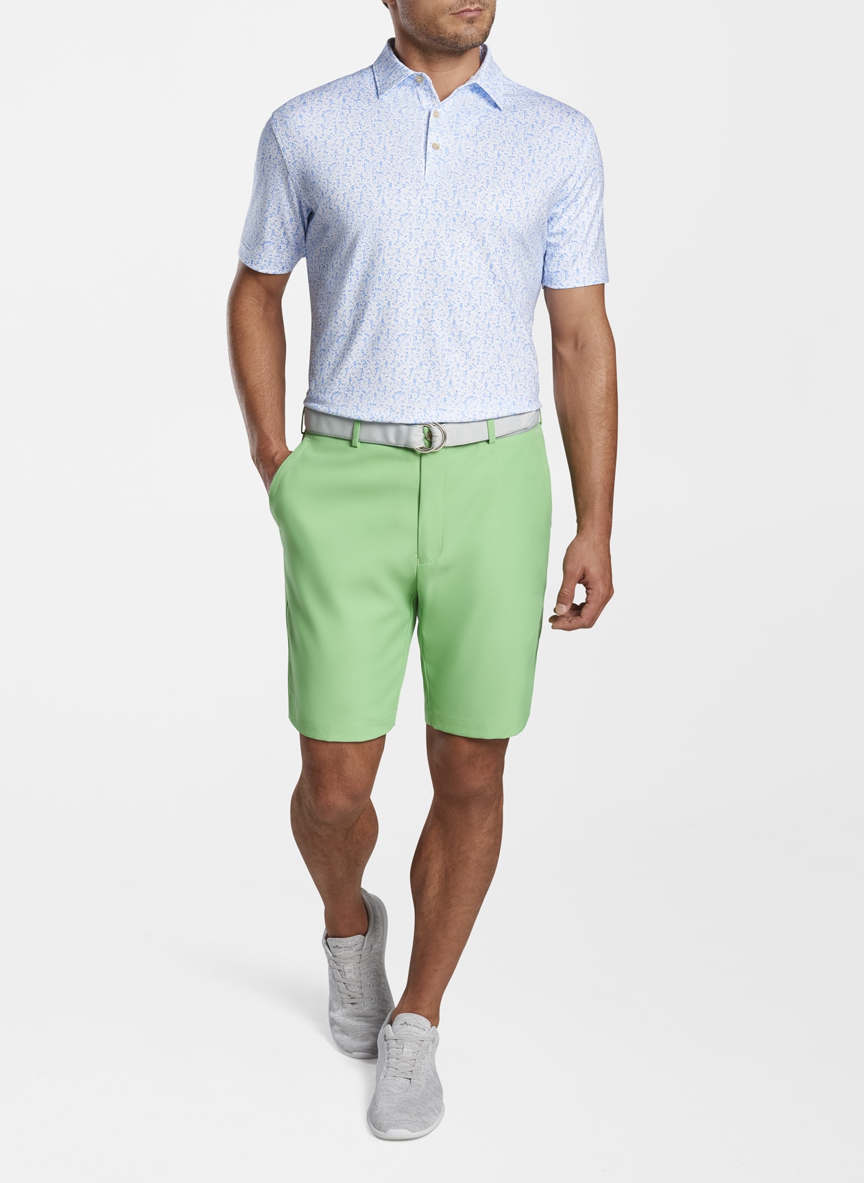 Diamond Performance Jersey Polo in White - Alternate Image 1