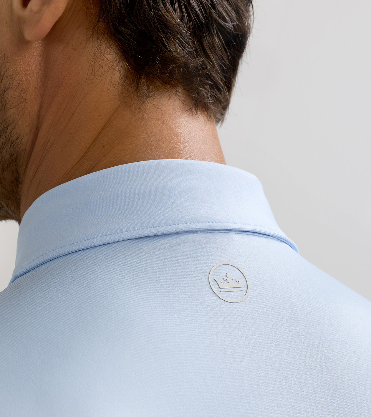 Solid Stretch Jersey Long Sleeve Polo - Alternate Image 3