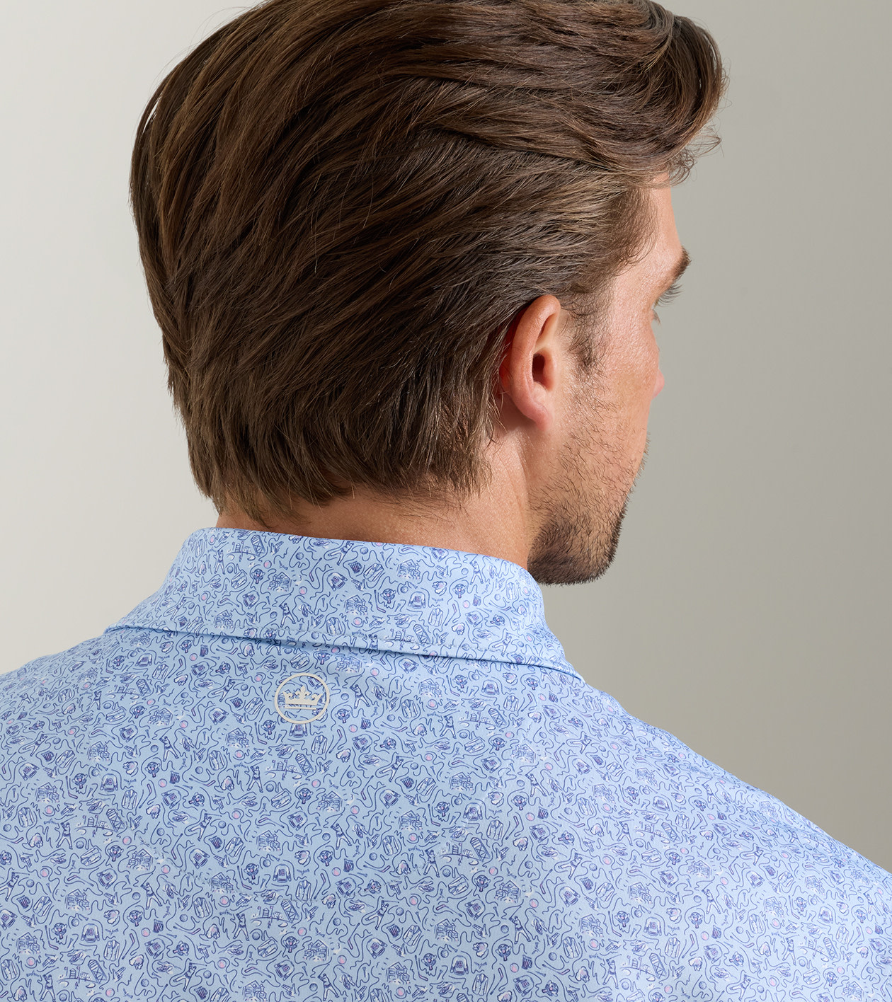 Parker Performance Jersey Polo in Stream Blue - Alternate Image 3