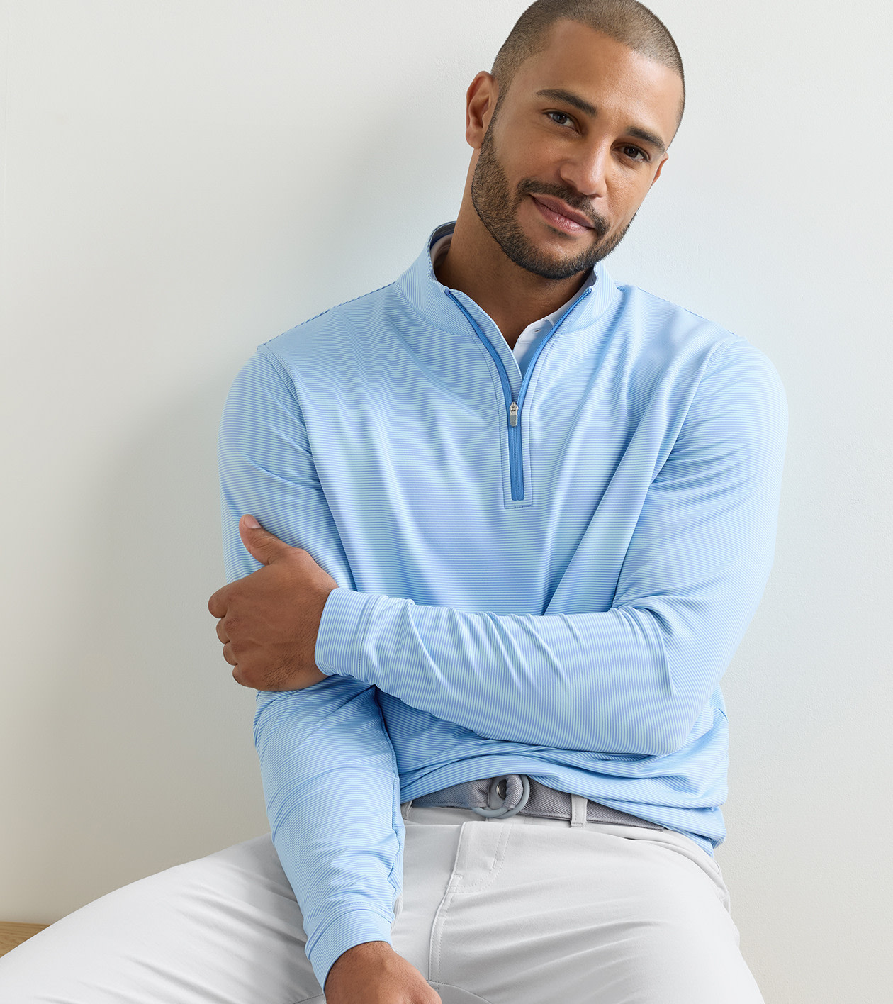 Perth Sugar Stripe Performance Quarter-Zip - Alternate Image 1