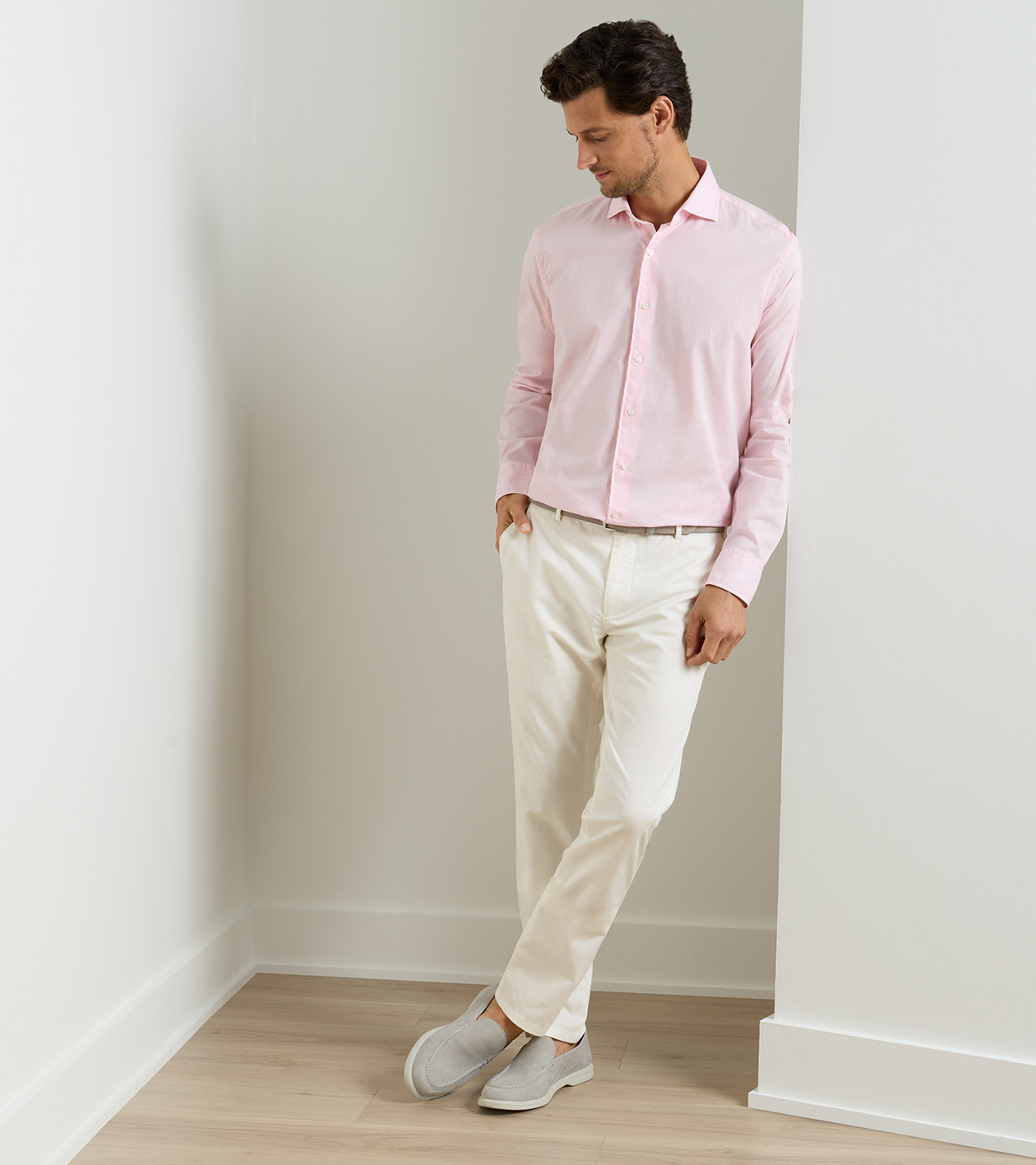 Somerset Flat Front Pant in Almond - Alternate Image 1