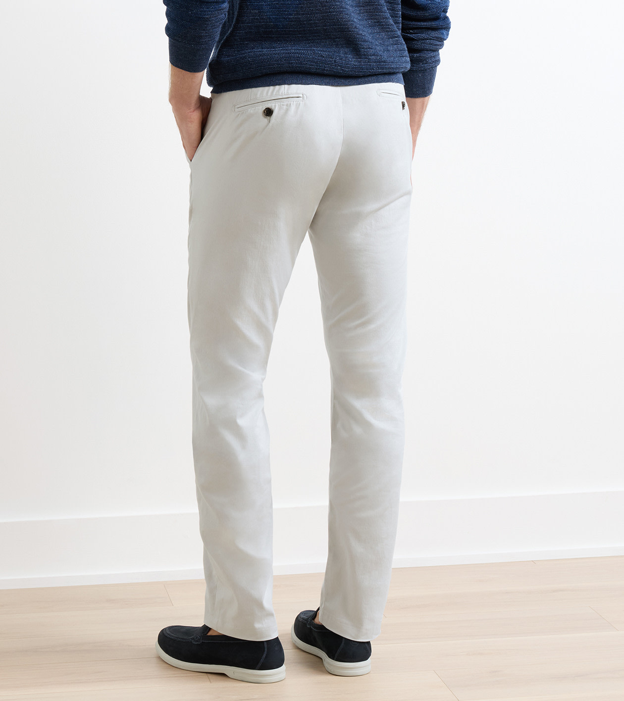 Mariner Sea Island Flat Front Chino in British Grey - Alternate Image 2