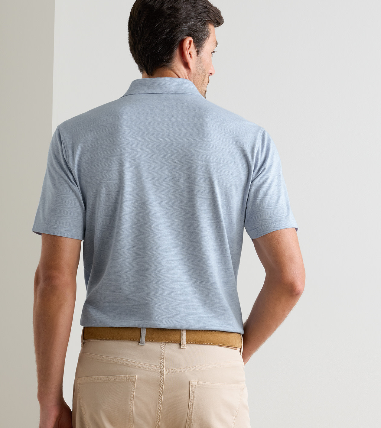 Excursionist Flex Herringbone Knit Polo in Blue Frost - Alternate Image 2
