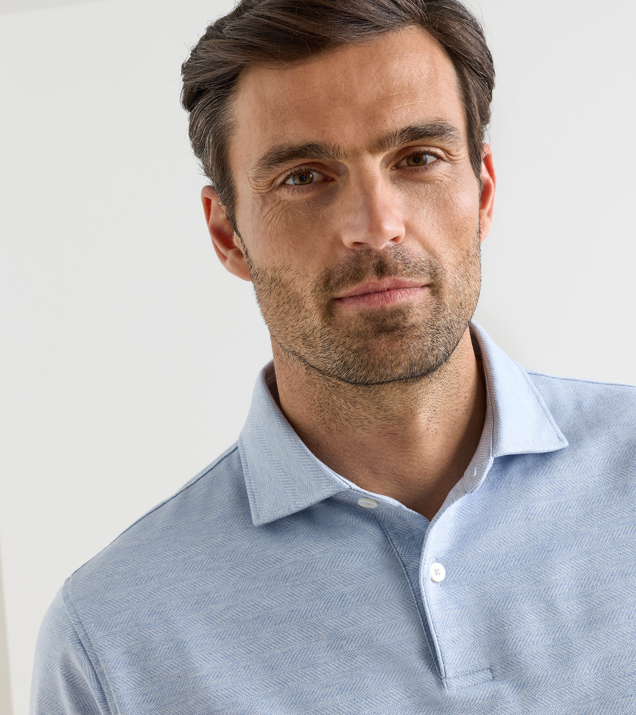 Excursionist Flex Herringbone Knit Polo in Blue Frost - Alternate Image 3