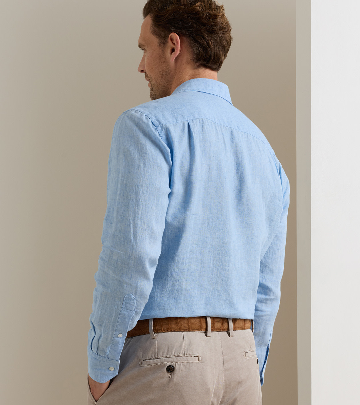 Astino Lino Sport Shirt in Blue Frost - Alternate Image 2